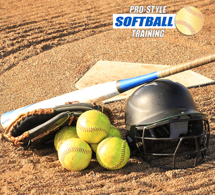 pro-style-softball-training--close-up-of-players-glove-softball--bat-and-helmet-set-on-home-plate